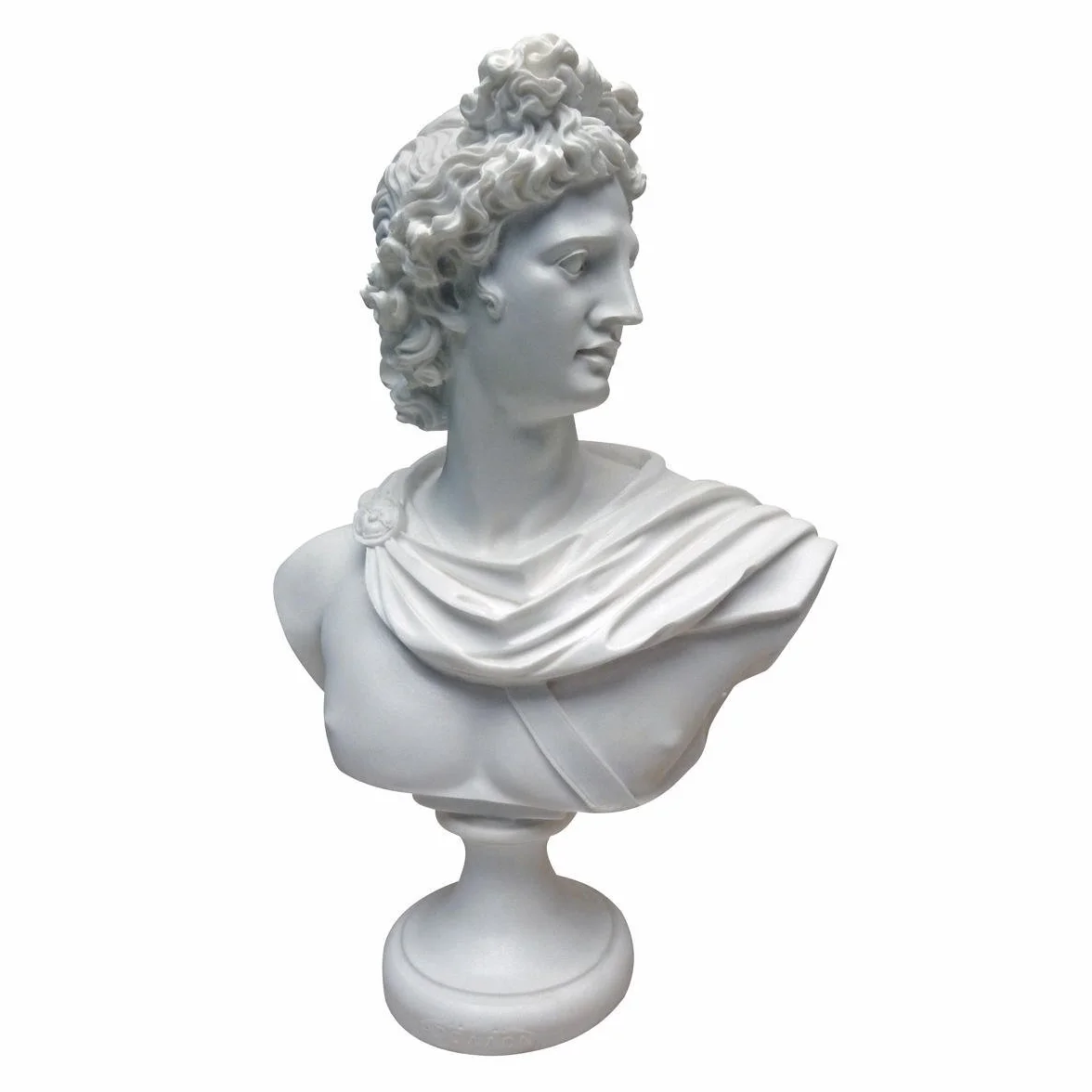 Design Toscano Apollo Belvedere Busto Statua, ghisa e lengo, bianco, 30 cm