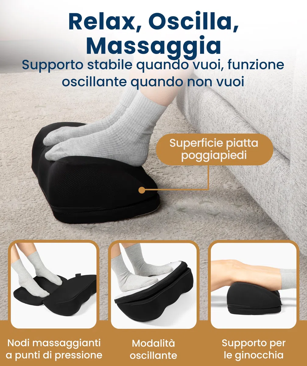 Everlasting Comfort FootCloud Poggiapiedi da Scrivania ergonomico regolabile in altezza con nodi di pressione per migliorare la circolazione e la postura, accessori scrivania