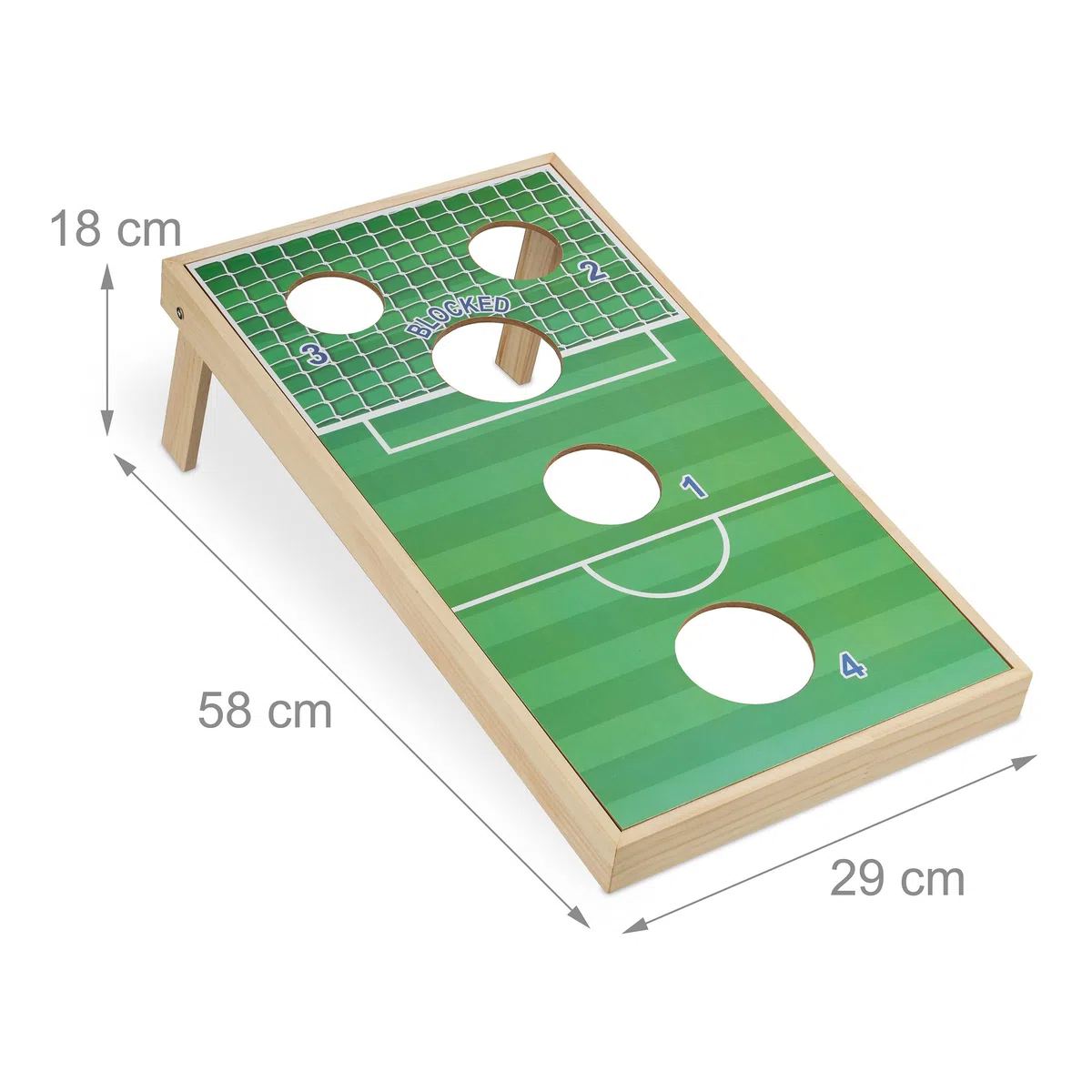 Relaxdays Gioco di Lancio del Sacco Cornhole, 10 Sacchettini di Sabbia, Interni e Esterni, HLP: 18x29x58 cm, Colorato