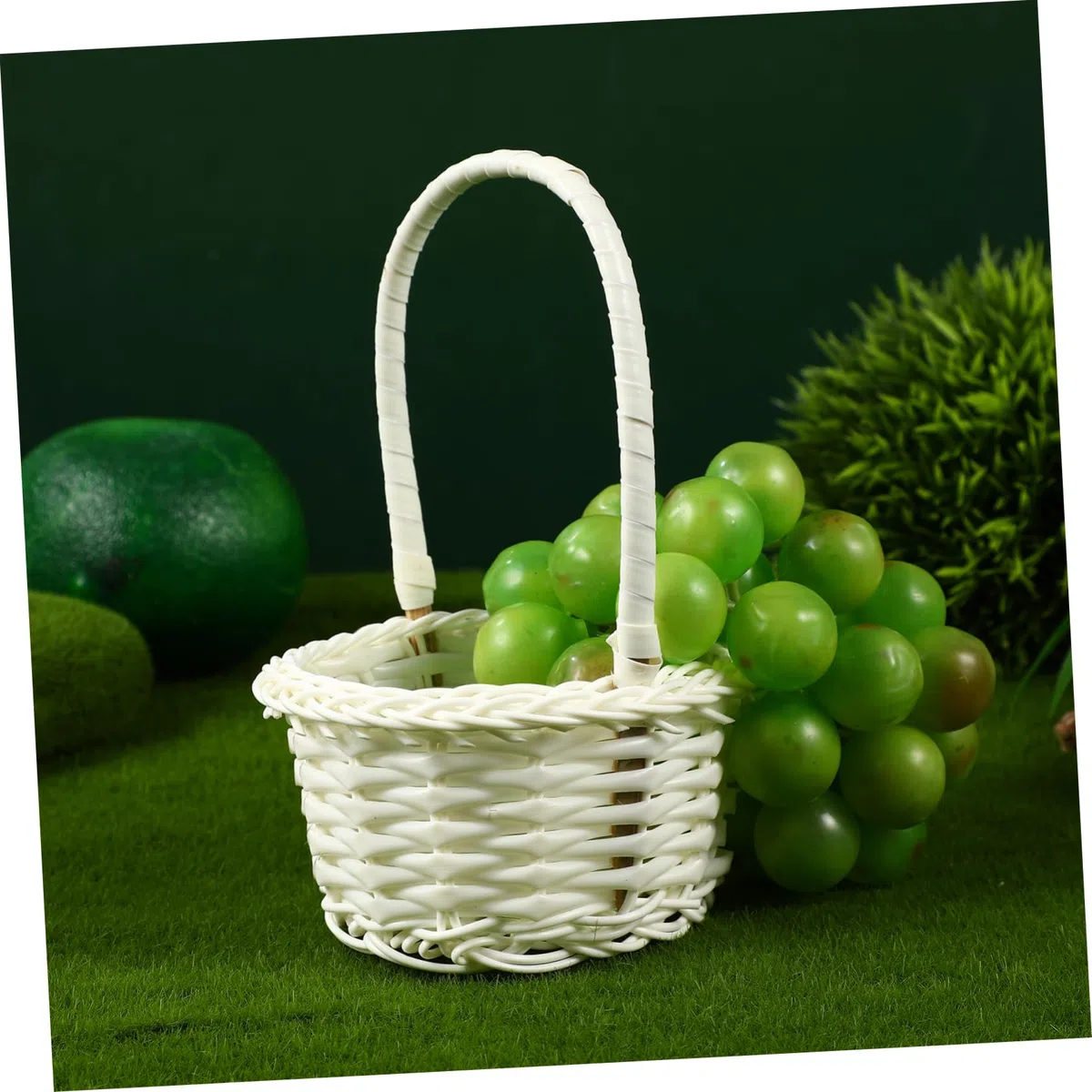 Housoutil 10 Pezzi Di Cestino Da Raccolta In Rattan Decorazione Cestini Per Piante In Paglia Grazioso Cestino Da Giardino Piccolo E Semplice Con Manico Cesto Per Frutta Intrecciato