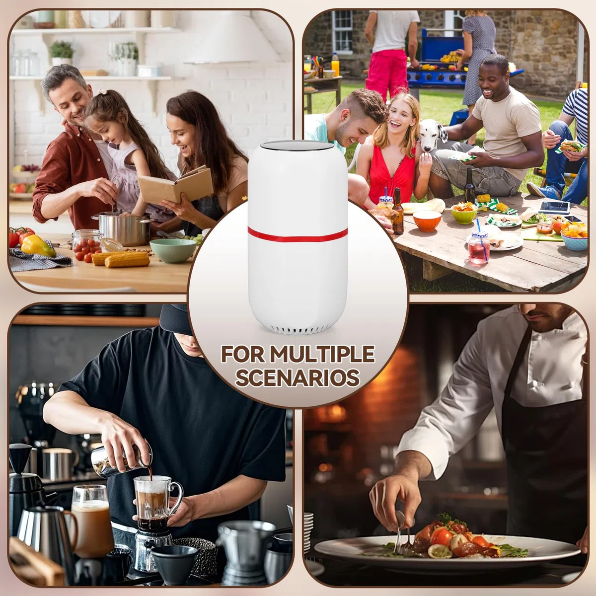 Mulino elettrico, Polvere elettrica per pillole, Piccola polvere fine in acciaio inox per uso domestico, Polverizzatore elettronico bianco(EU)