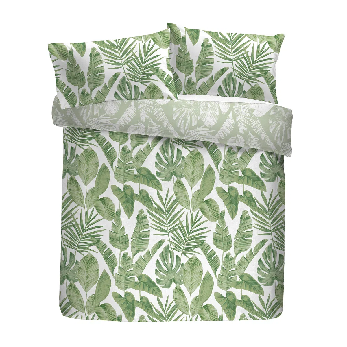 Dreams & Drapes Tahiti Set copripiumino facile da pulire, 1 pezzo, letto doppio, verde