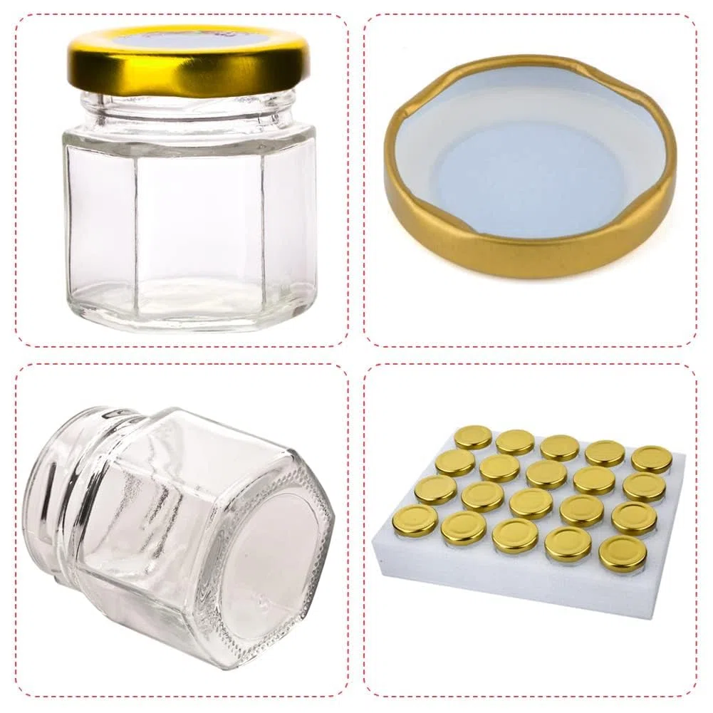 CLTPY 30Vasetti Miele 45ml, Vetro Piccolo, Bomboniere, Marmellata, Spezie, per Matrimonio, Battesimo Regali