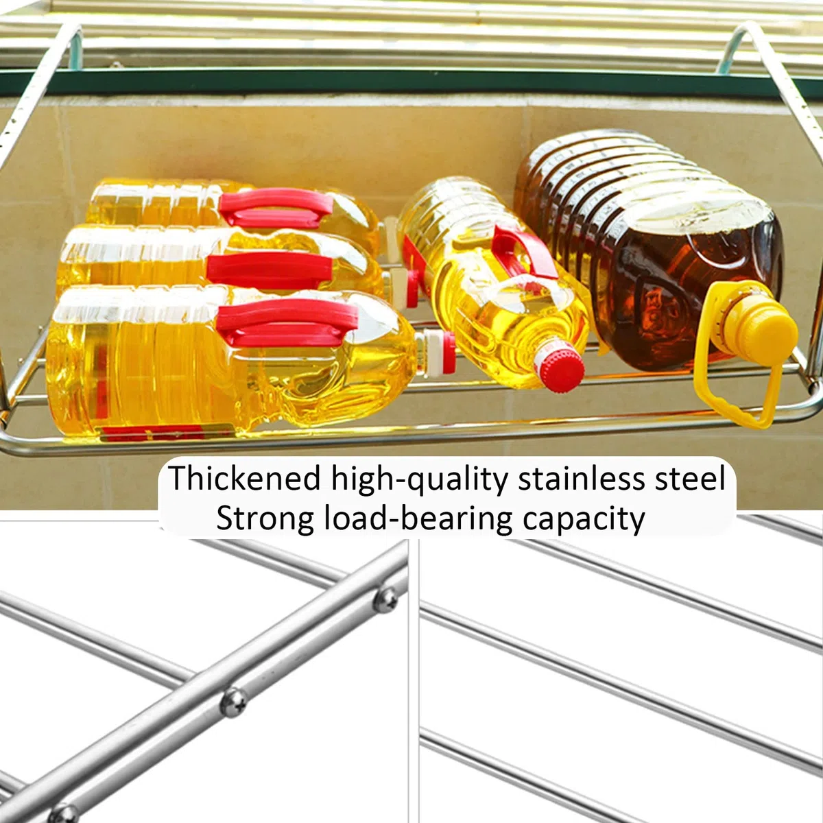 Stendibiancheria in Acciaio Inox, Stendibiancheria da Balcone Stendino per Calorifero Pieghevole, per Uso Interno/Esterno, 40/50/60/70/80cm Salvaspazio Appendibile Stendibiancheria