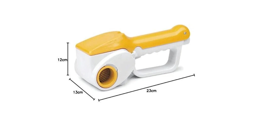 Grattugia Elettrica Ricaricabile per Formaggio, 2 Lame in Acciaio Inox, Batteria 800mAh, 12W, HM-6112R (GIALLO)