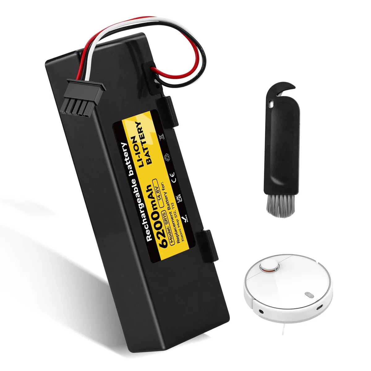 Batteria sostitutiva 6200mAh/14,8V per Xiaomi Mop/Mop 2s / Mop Pro, STYTJ02YM, per Xiaomi T12 S12, per Xiaomi Vacuum Batteria dell'aspirapolvere