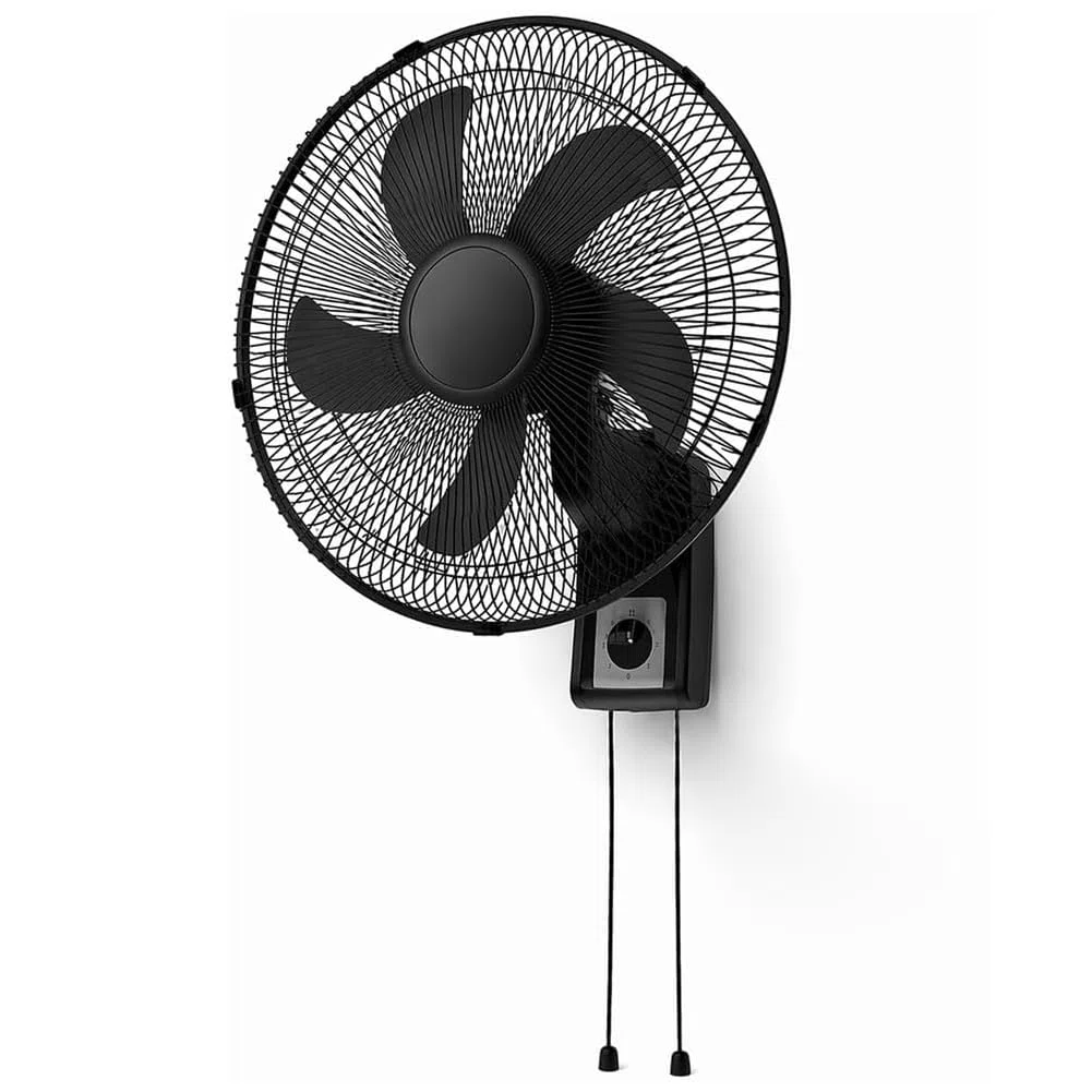 BAKAJI Ventilatore da Parete con Griglia da 43cm, 3 Livelli di Velocità Selezionabili, 5 Pale, 65 Watt di Potenza con Oscillazione Laterale Automatica