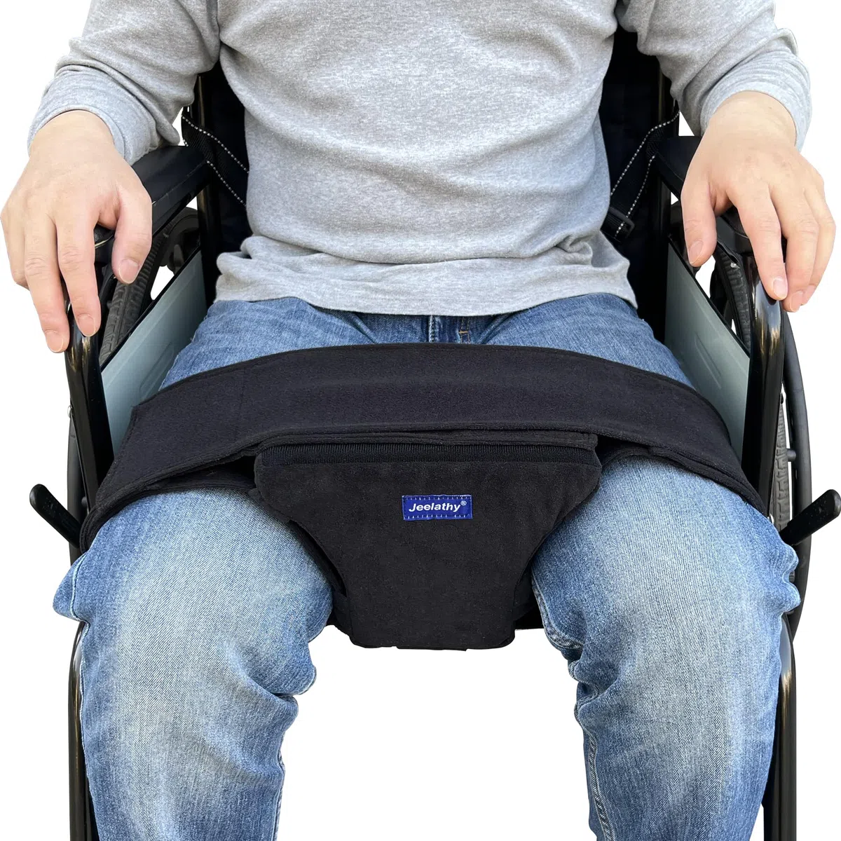 Cuscino per divaricare le ginocchia, cuneo per abduzione dell'anca, blocco sagomato in schiuma con cinghie antiscivolo per interventi chirurgici di sostituzione dell'anca, separatore per gambe per