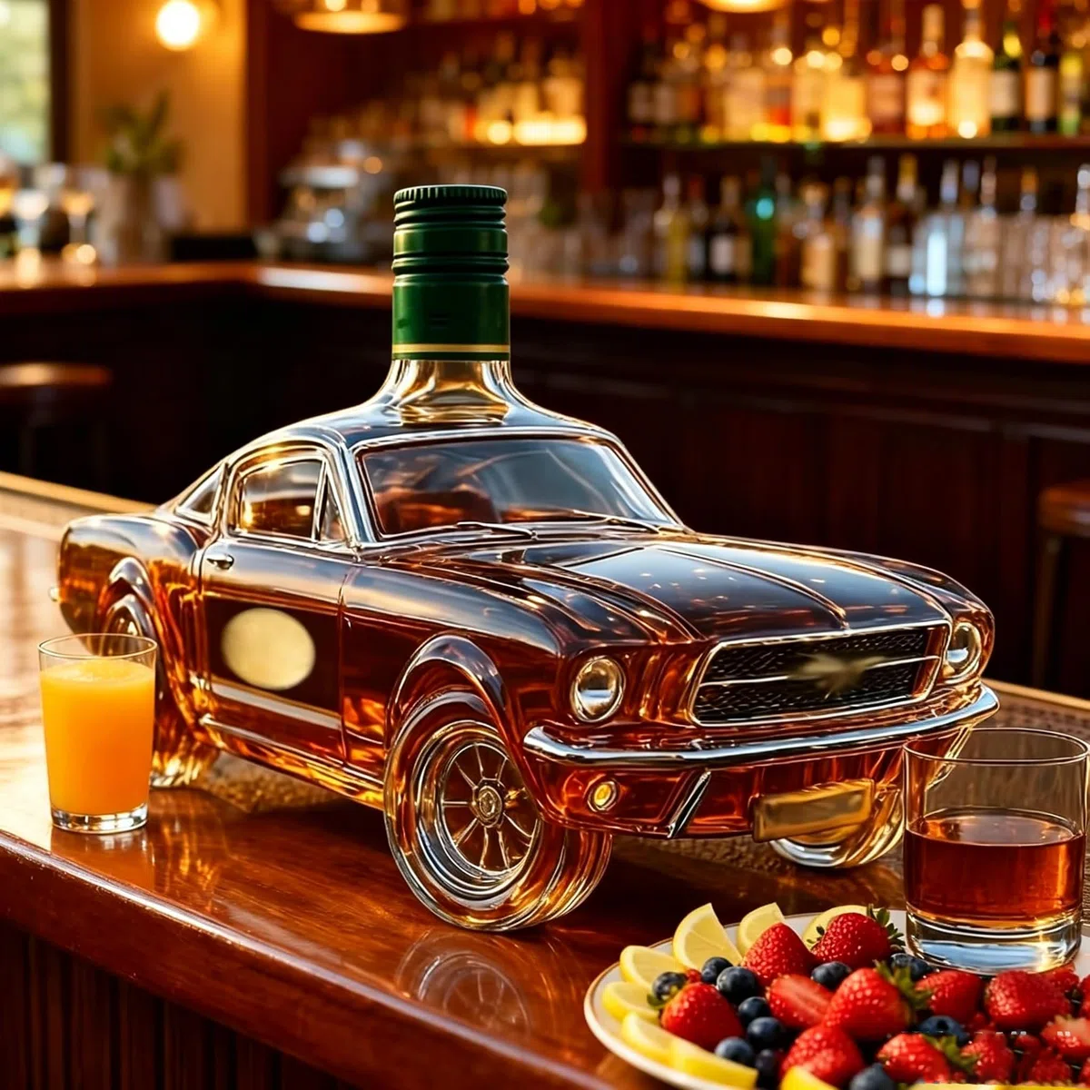 Caraffa per whisky a forma di auto, in vetro borosilicato, 400 ml, decantatore originale per vino, che unisce aerazione e decorazione per ufficio retrò