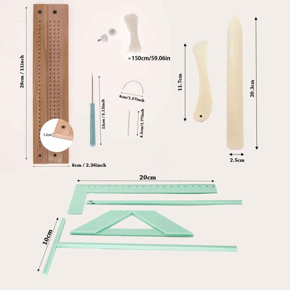 Book Binding Kit Handmade Journals, Portable Book Rebinding Set with Awl and Curved Needle, Binder Tools for Students School Notebooks Files Albums Crafting Home Use
