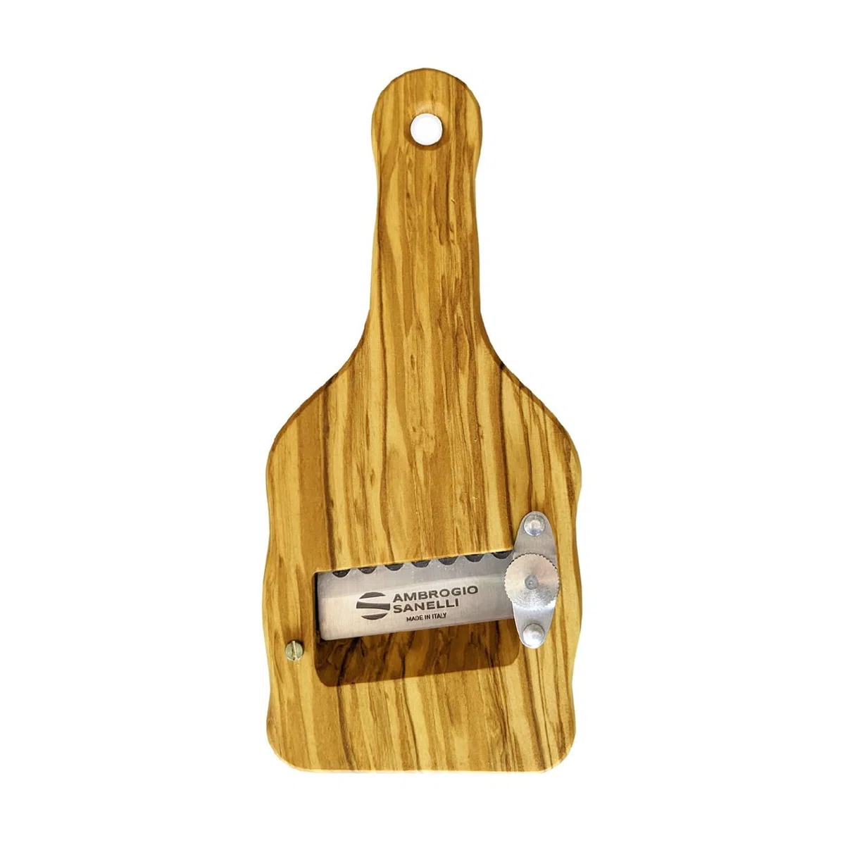Sanelli Ambrogio Ambrogio Sanelli-Affettatartufi in Legno Manico in Ulivo, Ergonomico ed Antiscivolo. Regolatore di qualità per Un Taglio preciso. Lama ondulata, Marrone, 23.0x9.0x2.5 cm