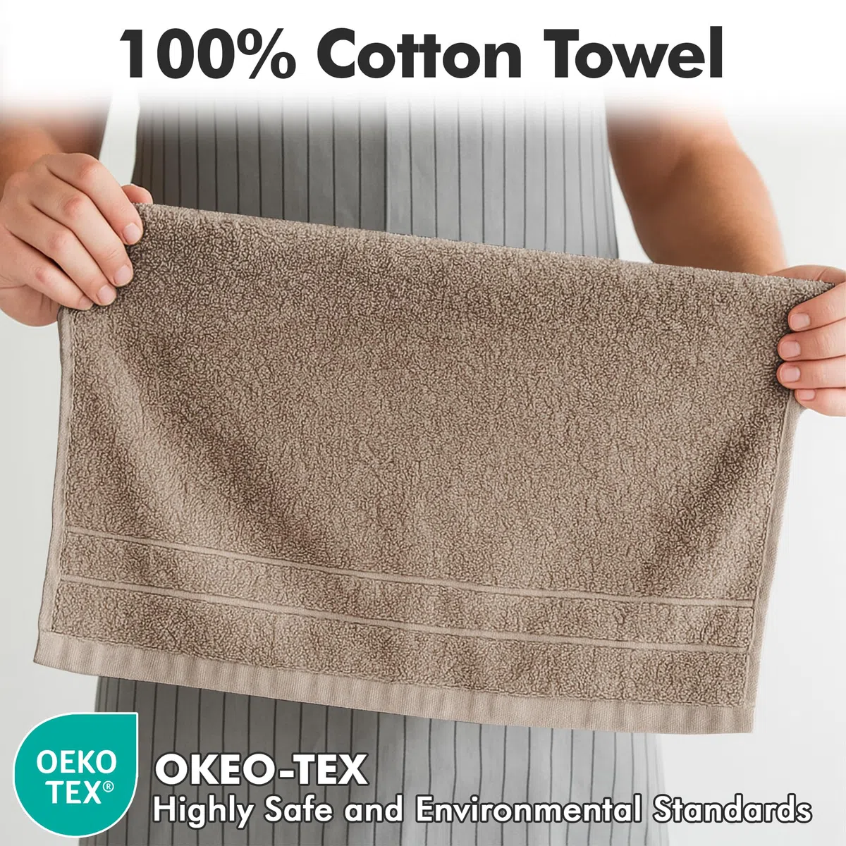 Asciugamani per il bagno – 100% cotone morbido e assorbente – Confezione da 6 piccoli asciugamani (50x85cm) – Asciugamani di lusso in cotone ad asciugatura rapida – Beige