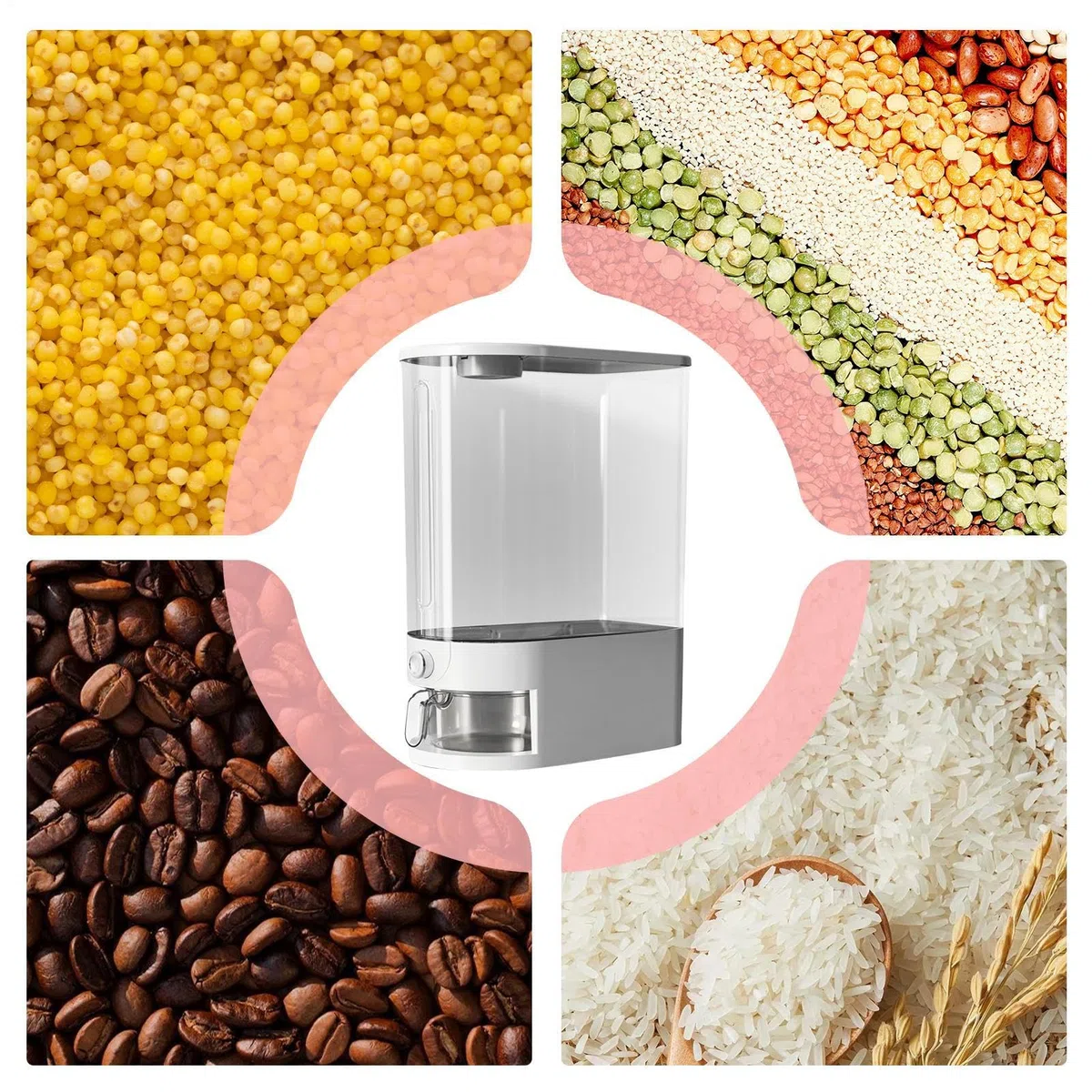 Contenitore ermetico per riso - Secchio di riso 10 kg ermetico, secchio ermetico e impermeabile a prova di perdite, organizer trasparente impilabile per dispensa da cucina e uso in ristorante