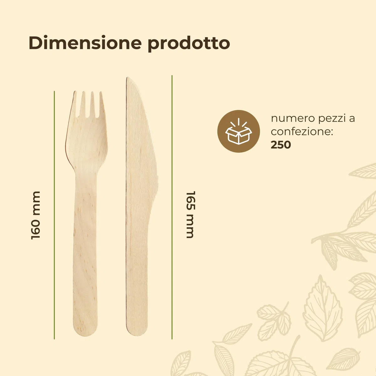 Bioexxe Set Posate Usa e Getta Imbustate - Posate Monouso in Legno, Biodegradabili - no plastica - con Salvietta e Forchette Usa e Getta (Pacco 250 kit)