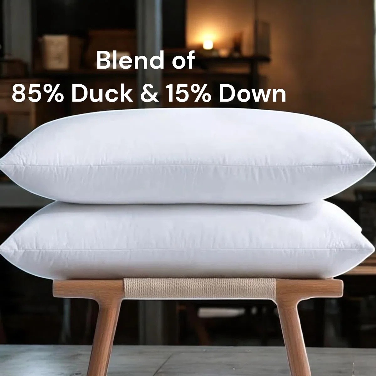 Pro Home Cuscini in piuma d'oca e piumino d'anatra, 1200 g/m², lussuosi, confortevoli, con fodera in cotone, ipoallergenici, qualità alberghiera, dimensioni standard del Regno Unito, 48 x 74 cm