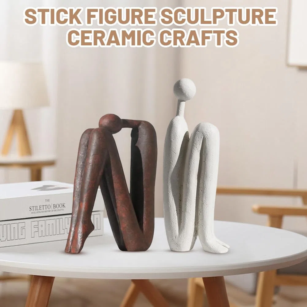 Libri decorativi per scaffali,Resinato Pensatore Scultura Reggilibri per Libri Lettura Coppia Libreria Oggetti Decorativi,Moderni Libreria Libreria Decorazione