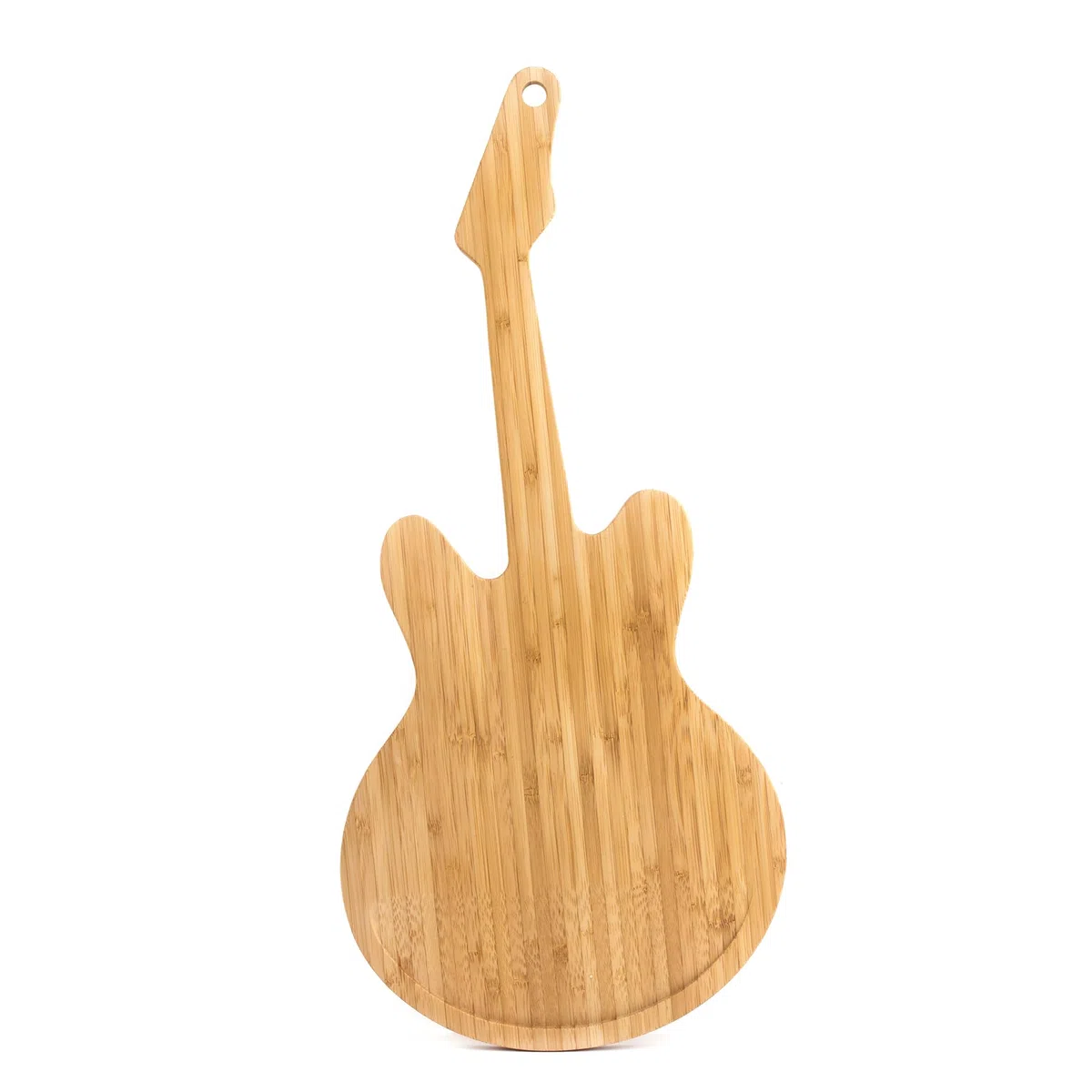 Kikkerland Guitar Cutting Board Tagliere, Bamboo, Black, 49x22x2 cm