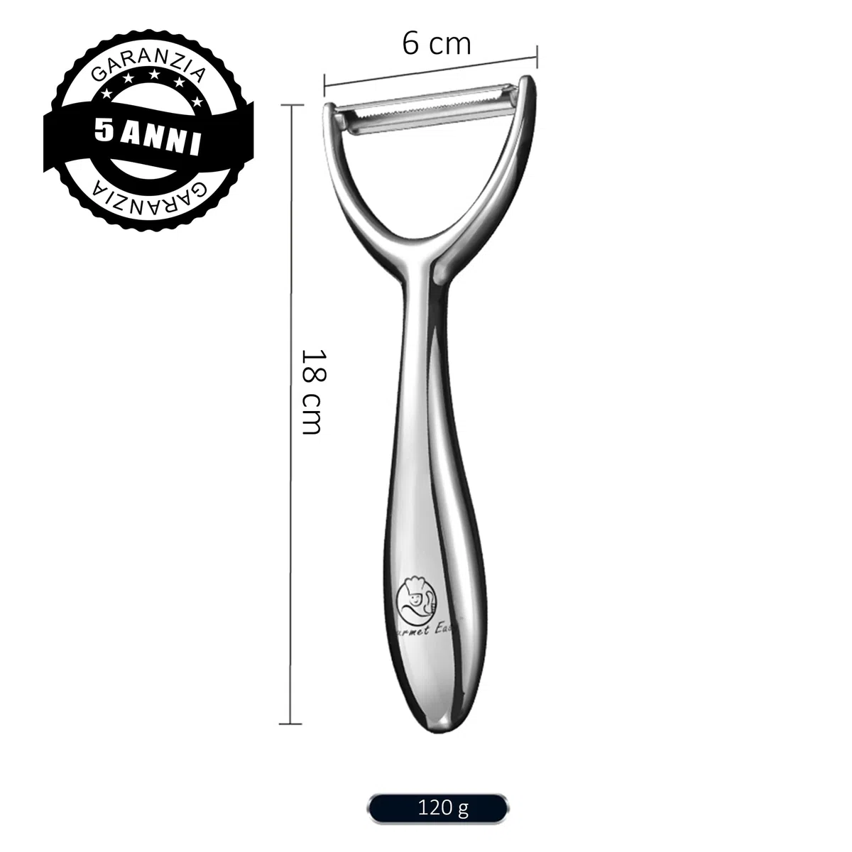 Econome in INOX di alta qualità per frutta e verdura I pelapatate con lama ultra affilata adatta come pelapatate di patate e asparagi con manico ergonomico e antiscivolo.