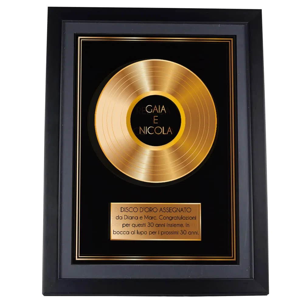 Disco d'oro personalizzato in Una Cornice