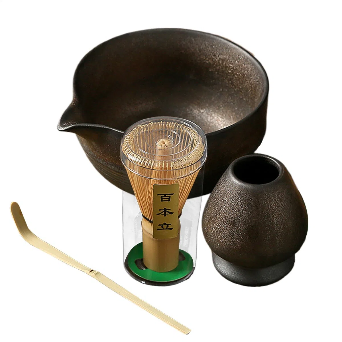 Set di fruste Matcha, ciotola e frusta Matcha, Set da tè Matcha, Ciotola Matcha con beccuccio, Set di paletta per frusta Matcha, Kit per cerimonia del tè, Porta frusta Matcha, Set da cerimonia Matcha,