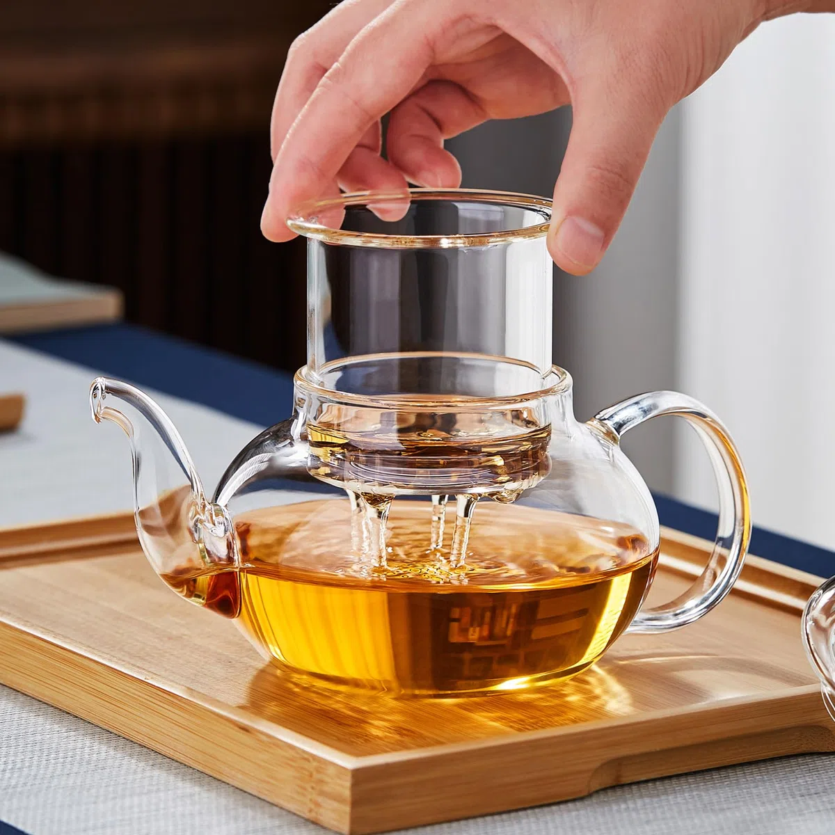 Teiera in vetro da 800ml, resistente al calore, con filtro in acciaio inox, ideale per tè sfusi, tè verde e tisane, adatta a fornelli e microonde