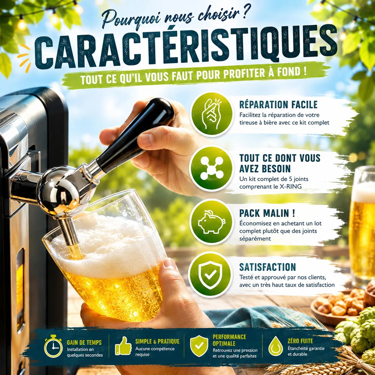Kit di 5 guarnizioni di tenuta per PerfeCTDRAFT HD3720 HD3620 HD3610 HD3600 compatibile con beccuccio e rubinetto per birra, kit di pulizia 5 mini spazzola + grasso alimentare