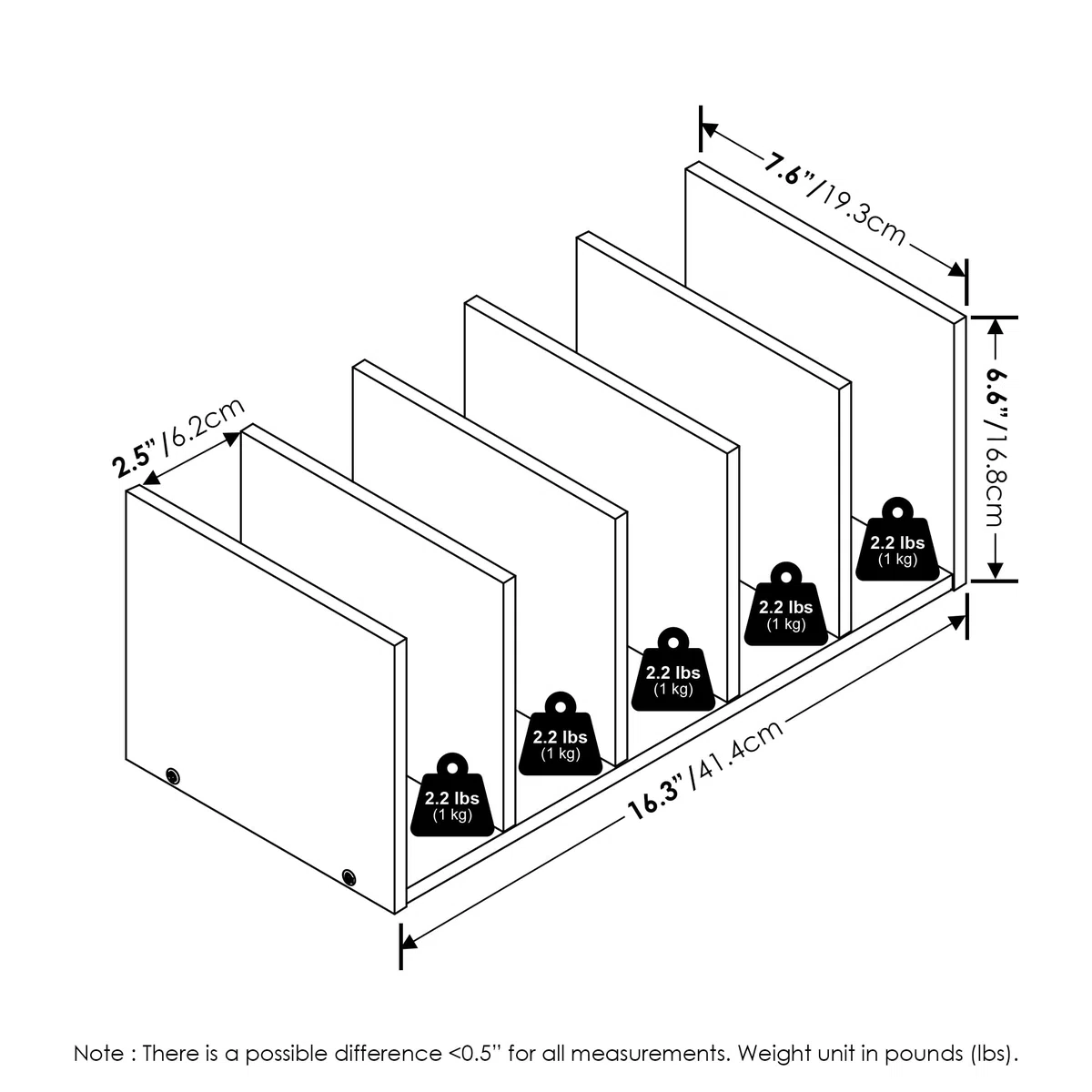 Furinno HERMITE organizer e accessori da scrivania con portadocumenti, organizzazione ufficio, libreria da scrivania, per forniture da ufficio, Bianco