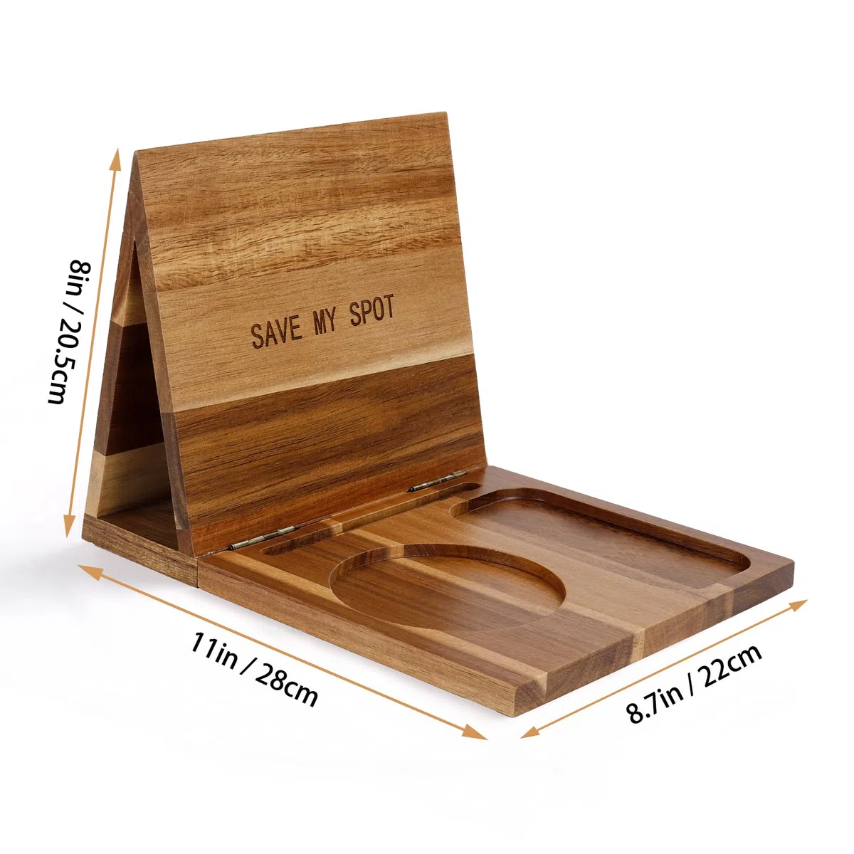 Supporto per libri in legno per appoggiare le pagine, unico servizio di lettura con tazza, occhiali e portapenne, idee regalo per gli amanti dei libri