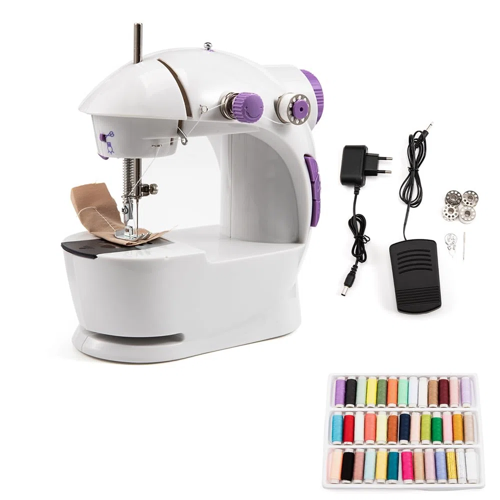 Mini Macchina da Cucire Portatile ed Elettrica per Principianti Adulti - Velocità Regolabile con Funzione Overlock per Crafting