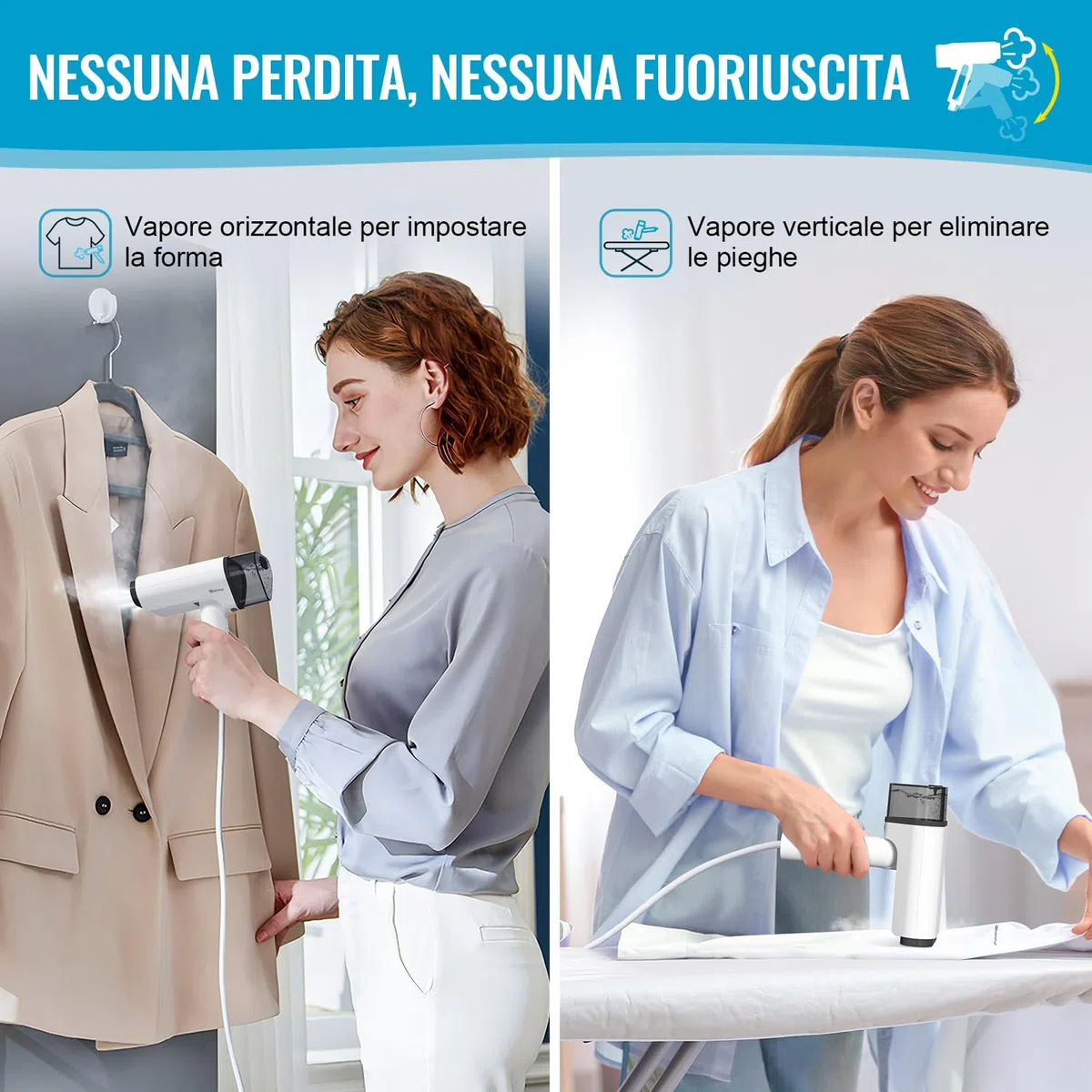 Ferro da Stiro Verticale - Stiratrice Verticale Pieghevole e Portatile, Ideale per Viaggi e Ufficio, Rapido nella Rimozione delle Pieghe, Adatto per Tutti i Tipi di Tessuti