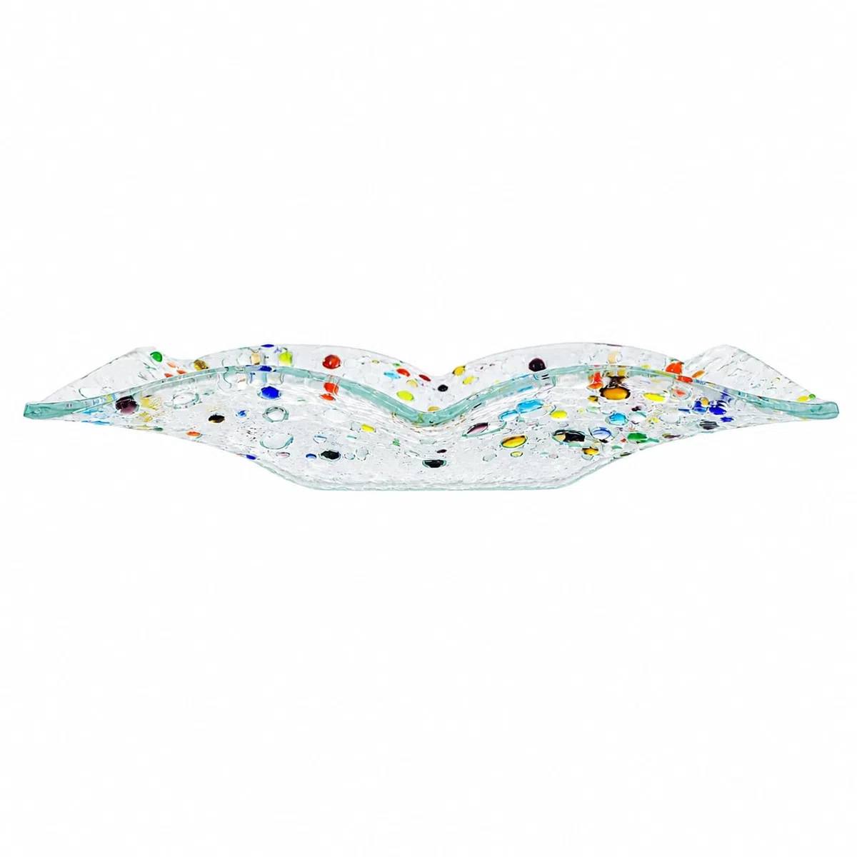 Sospiri Venezia - Svuotatasche Vetro Murano Decorato a Mano Soprammobile Casa- Idea Regalo Cerimonia Bomboniera con Scatola Elegante (18,5x18,5 cm, Quadrato)