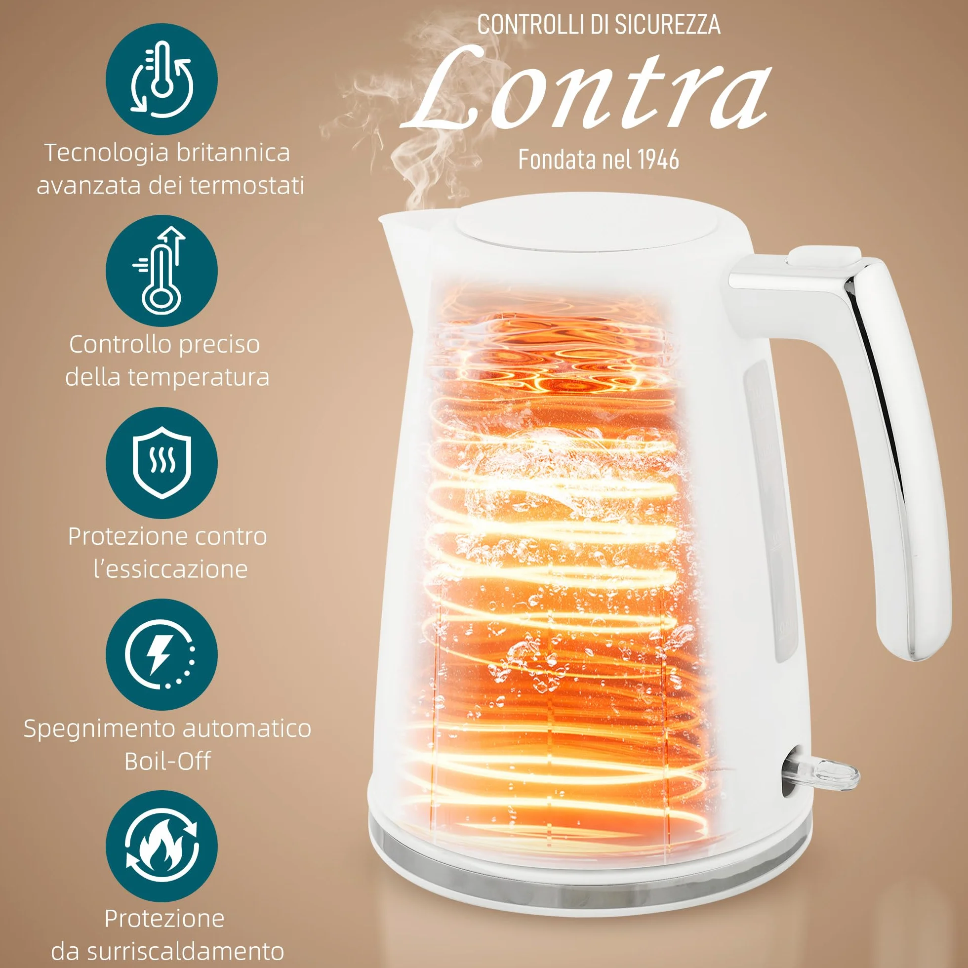 HOMCOM Set Colazione Tostapane a Fessura Larga a 2 Fette con 7 Livelli di Doratura e Vassoio Raccoglibriciole, Bollitore Elettrico da 1.7L 2200W con Termostato Otter e Filtro Anticalcare, Bianco