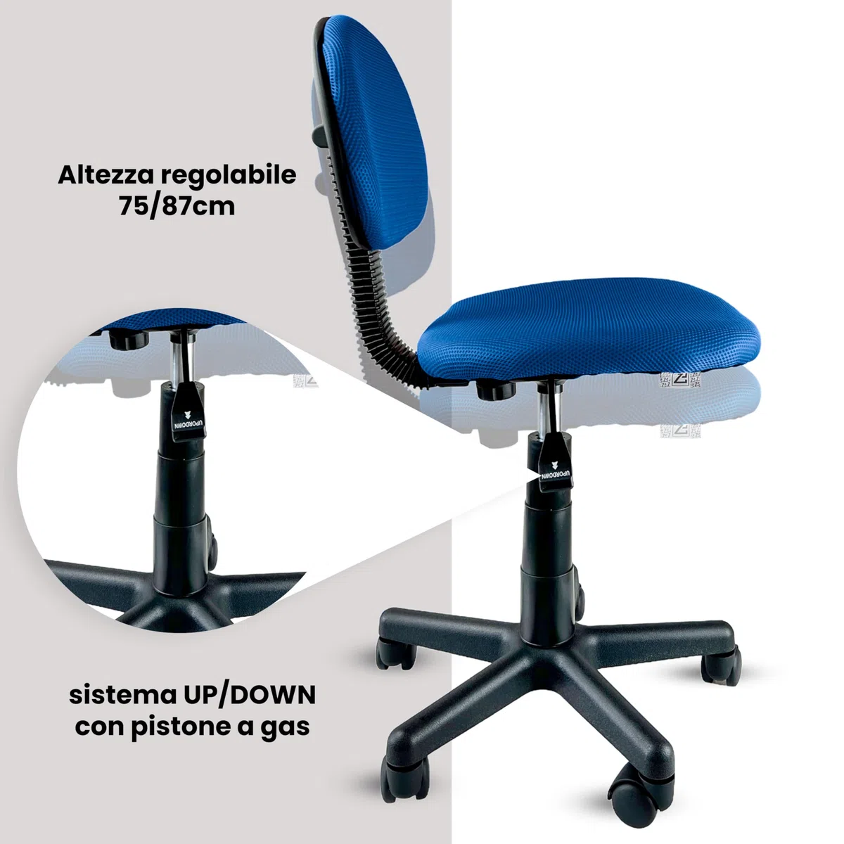 FZ SEDIA STUDIO CON ROTELLE (BLU)