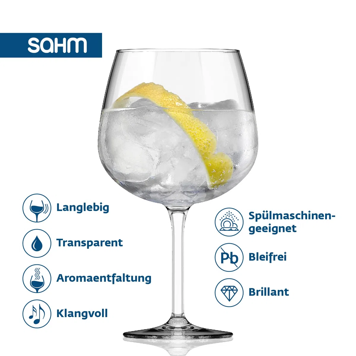 Sahm Bicchieri da cocktail – Set Bicchieri cocktail vetro 6 pz adatti come coppe gelato, frappè – Bicchieri long drink lavabili in lavastoviglie