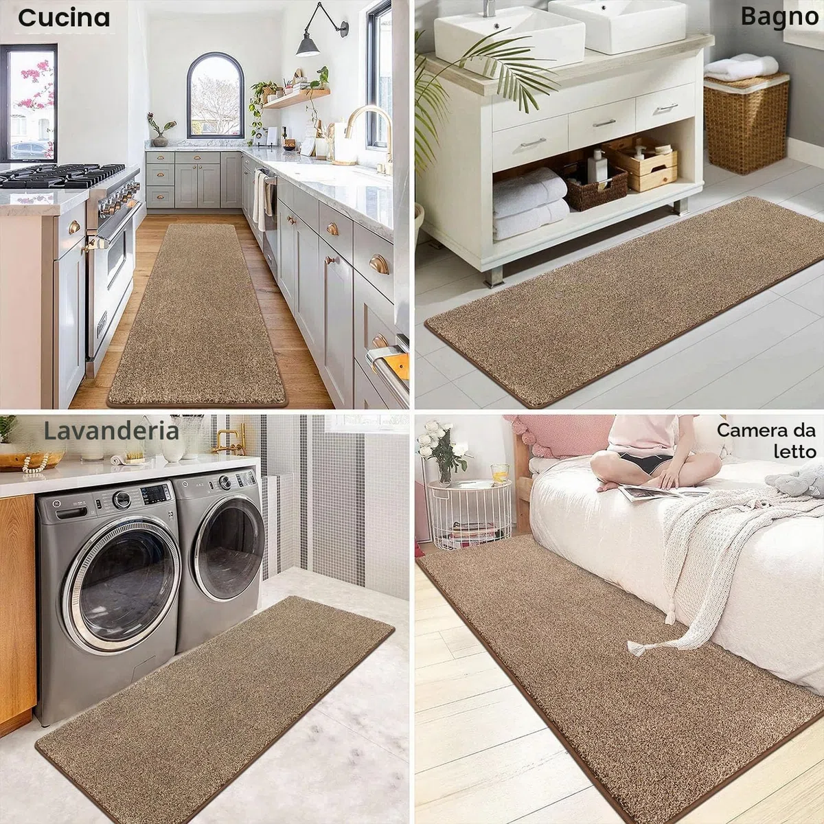 SHACOS Tappeto Corridoio Antiscivolo 60x180cm Runner Cucina Assorbente Passatoia Corridoio Lavabile Lungo per Cucina, Ingresso, Lavanderia
