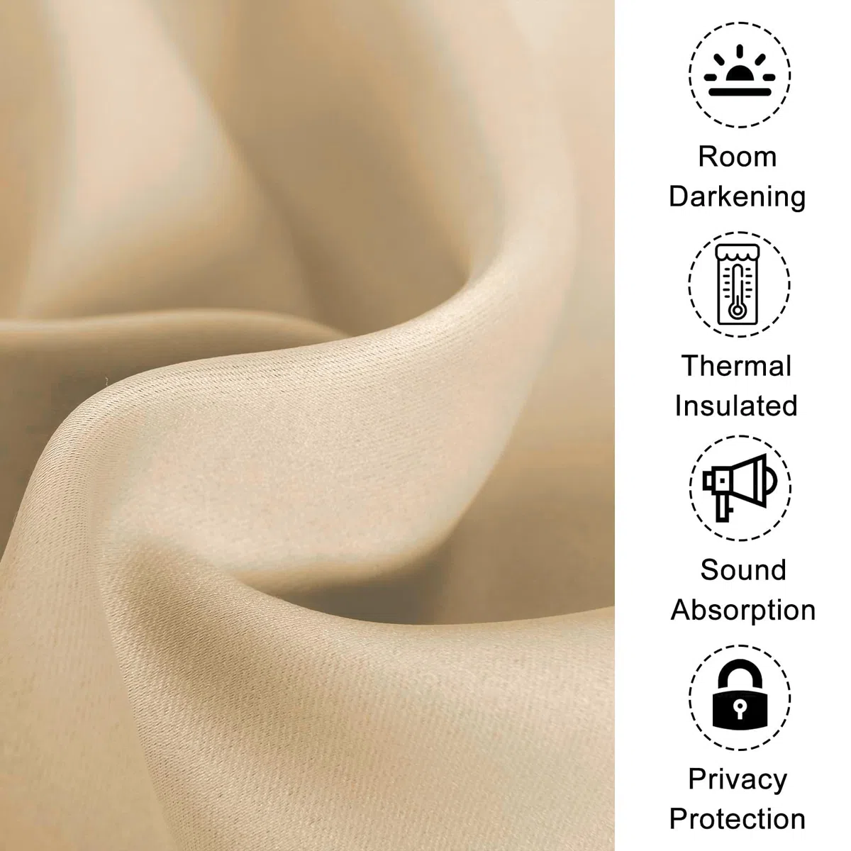 XWZO Tende oscuranti, da cucina, da bistrò, per piccole finestre, roulotte, 66 cm x 77 cm, beige per pannello, set da 2 pezzi