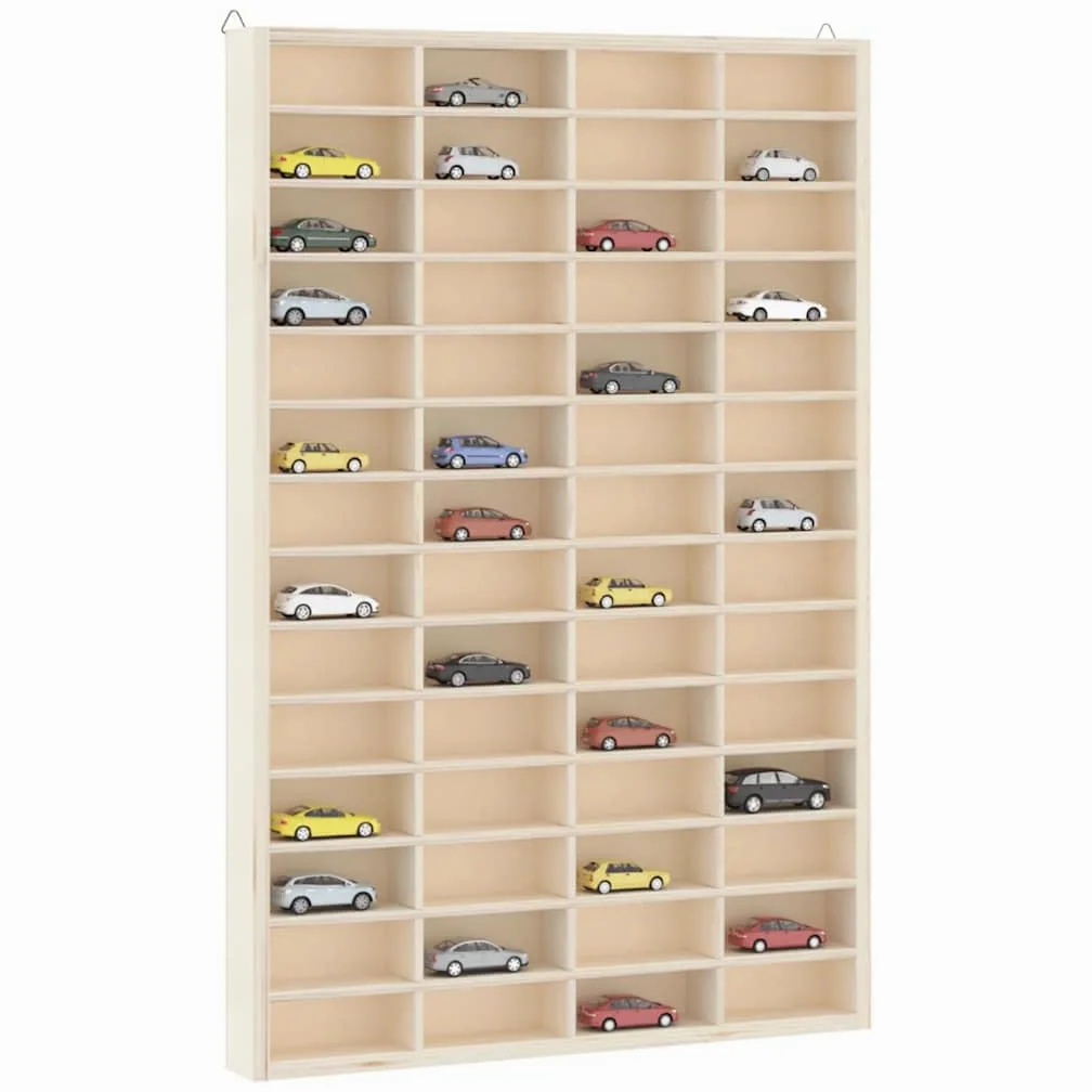 Generico Vetrina da Collezione in Legno con 56 Scomparti 40x4,5x60cm,Marrone,2.25kg,4017380