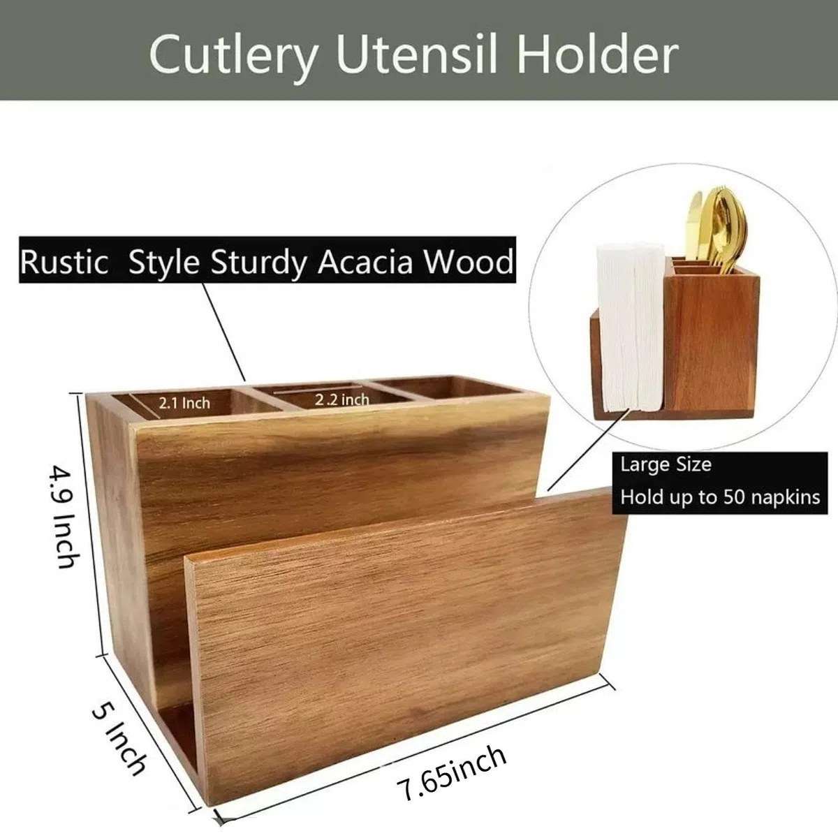 Porta Posate, Organizer per Posate, Organizer per Accessori da Cucina, Porta tovaglioli da Piano di Lavoro