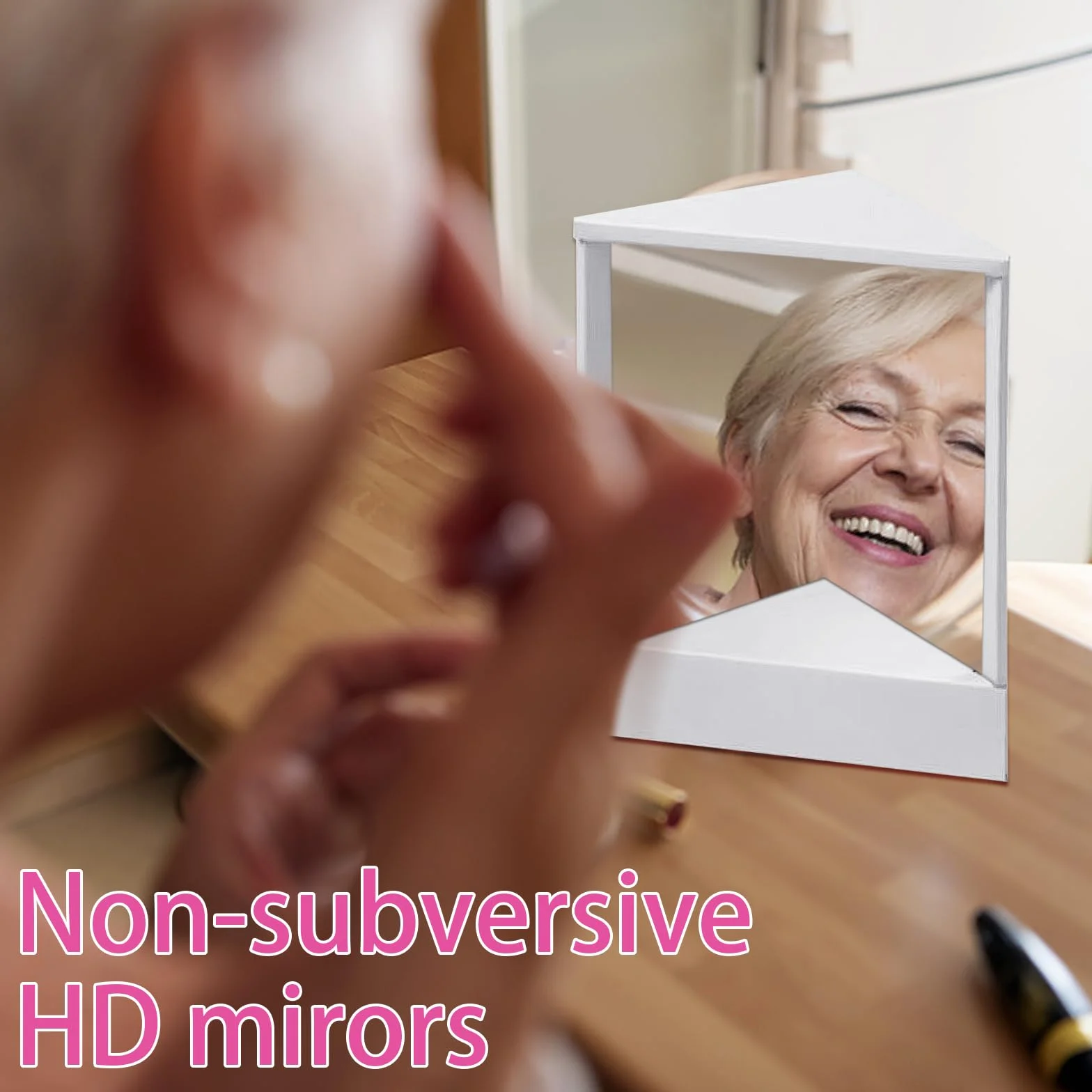 True Mirror - Specchio non reversibile, senza retromarcia, triangolare fisso, non retromarcia, per immagini reali (A)