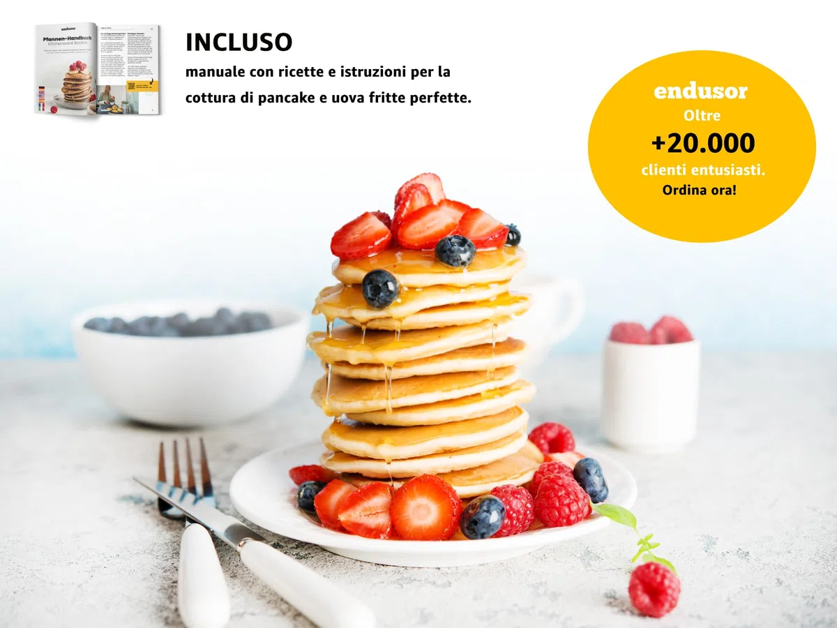 endusor Padella Pancake a induzione - Ø26cm padella per pancake antiaderente| Per Fornelli a Induzione Gas Ceramica Elettrici Alogeni | Piastra 4 stampi per Pancakes Uova Fritte Frittate Poffertjes