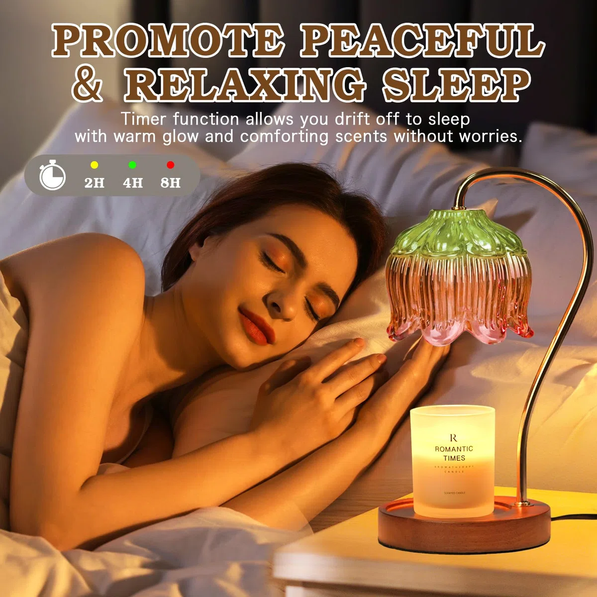 Funistree Lampada riscaldante dimmerabile per Natale, regalo segreto di Babbo Natale per donne, mamma, amici, calendario dell'Avvento, regali di Natale per lei, verde e rosa vintage lampada per