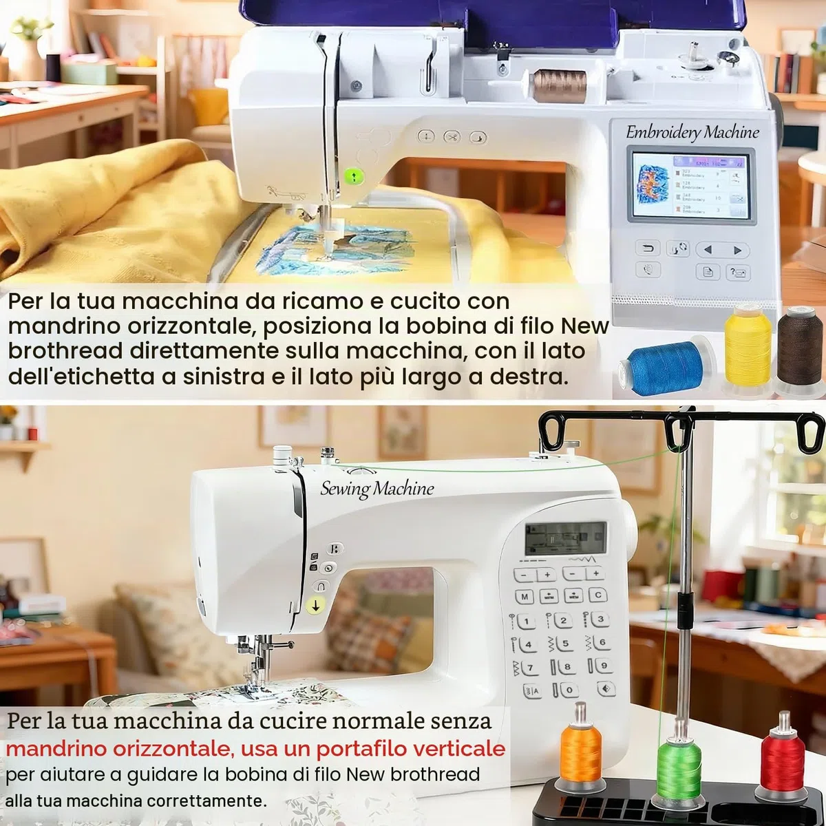 New brothread 40 Brother Colori poliestere filo di ricamo macchina 500M(550Y) / bobina Per Brother/Babylock/Janome/Singer/Pfaff ricami e cuciture macchina