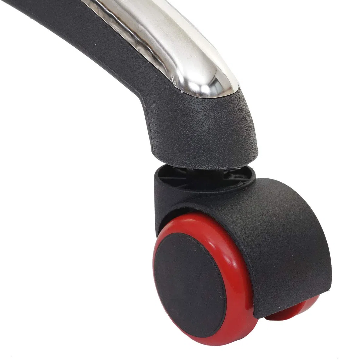 Set 5x ruote per sedie poltrone girevoli 50mm HWC-H86 plastica poliuretano - rosso