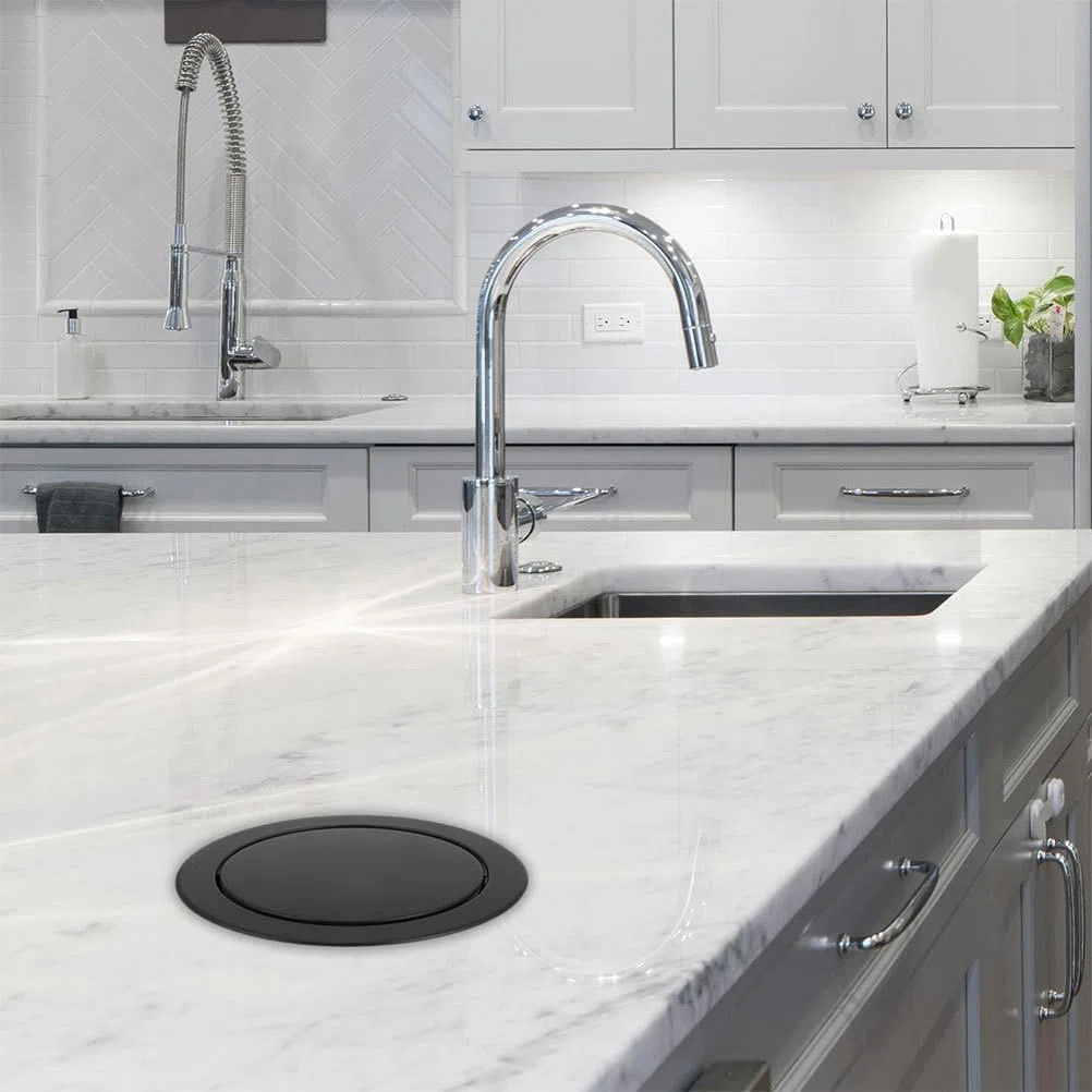 Coperchio per rifiuti, per piani di lavoro della cucina, per bagno e camera d'albergo, adatto per aperture, design salvaspazio, look elegante