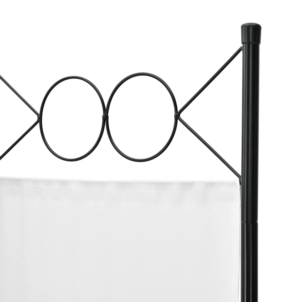 [en.casa] Paravento Pieghevole per Interni e Esterni in 3 Pannelli Separè Decorativo Parete Divisoria per Camera da Letto Spogliatoio Terrazza 171 x 120 cm Telaio in Acciaio - Bianco