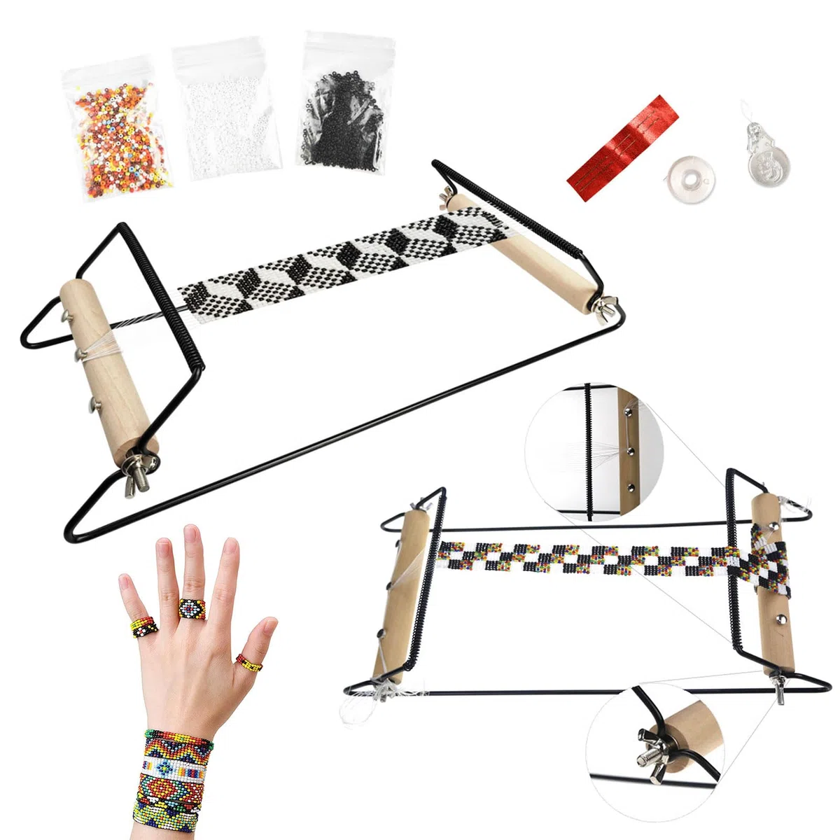 Grande struttura in metallo resistente perline macchina per maglieria perline gioielli tessuti gioielli unici per braccialetto accessori perline