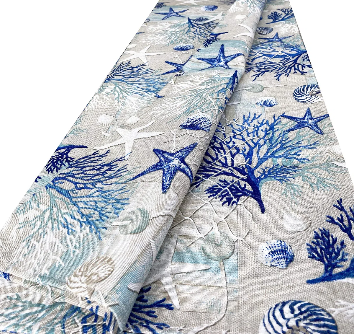 Tex family Telo ARREDO copritutto Gran Foulard COPRILETTO copridivano Tessuto LONETA (Coralli Blu, 2 Piazze)