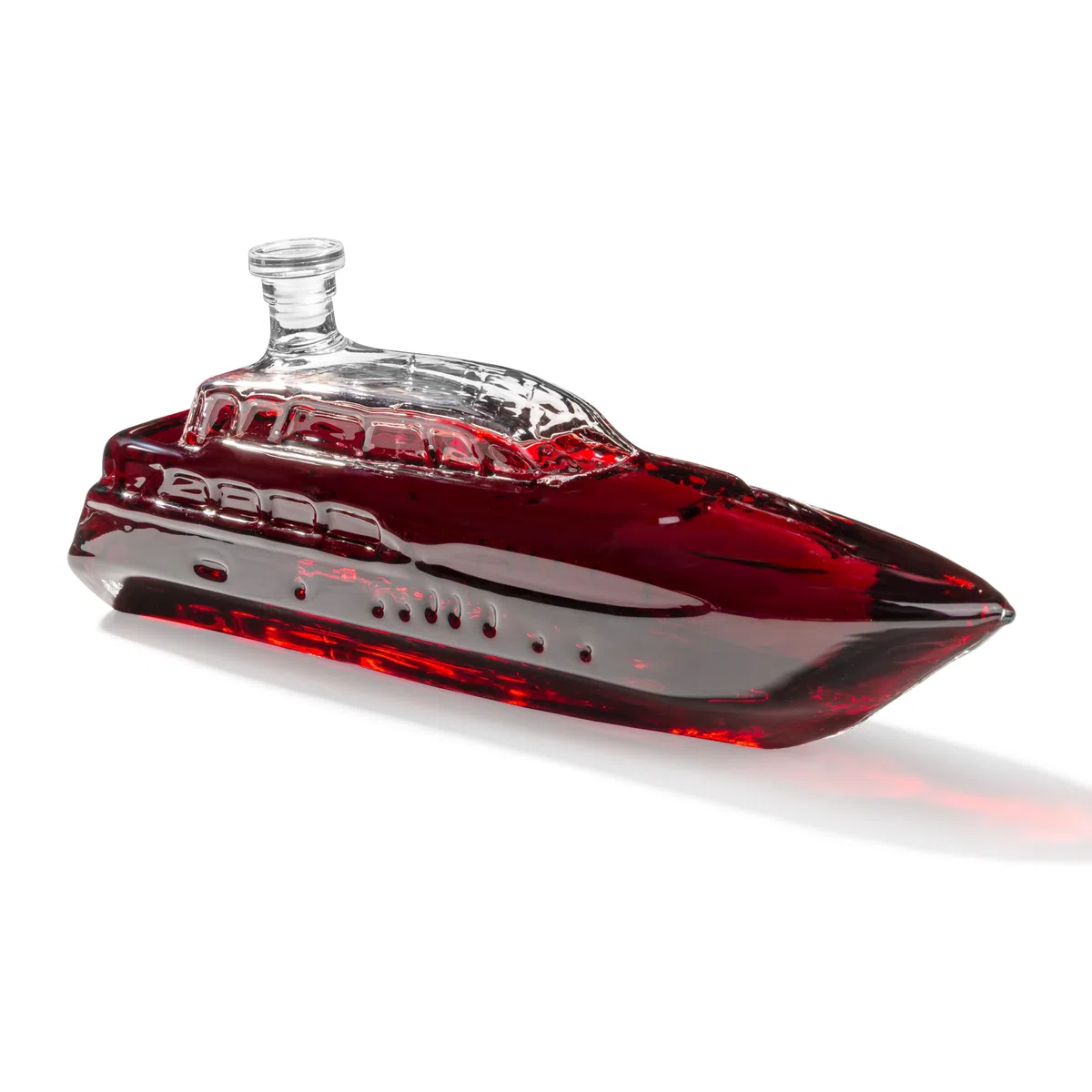 Froster Decanter Yacht, Decanter per Whisky, per Vino, 1000 ml, Caraffa a Forma di Yacht, Motoscafo, Regalo 40 Anni Uomo