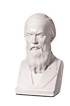 danila-souvenirs busto statua scultura in marmo del scrittore russo Fëdor Dostoevskij 14 cm