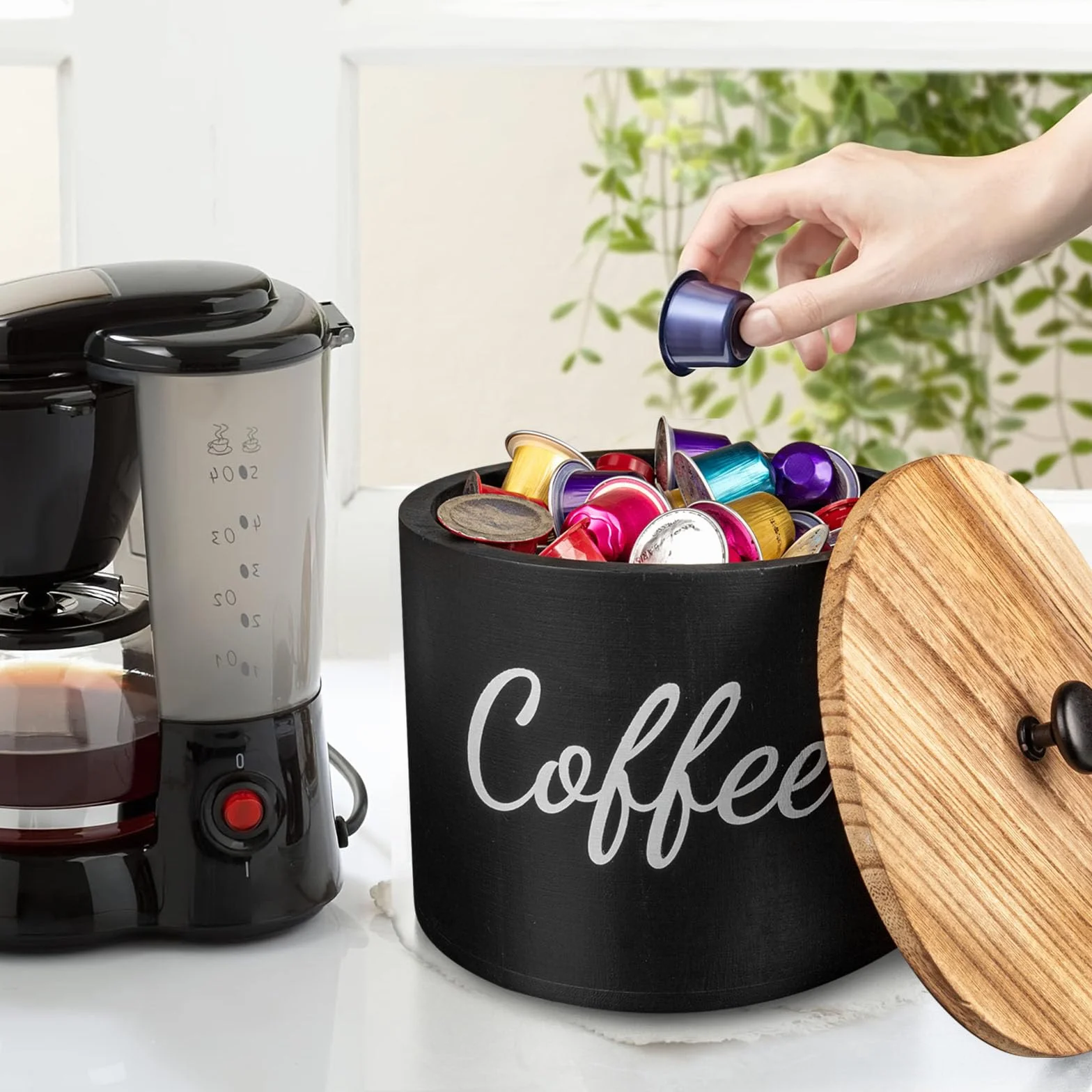 Porta Cialde Caffe Porta Capsule Caffe, Portacialde da Caffè,Capsule di Caffè Cesto di Immagazzinaggio,Contenitore Caffe, Cestini da Cucina,per Casa Bar,Angolo Caffe,Ristoranti,Hotel